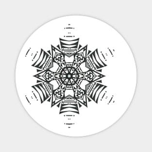 19C Unique Black White Abstract Mandala Magnet